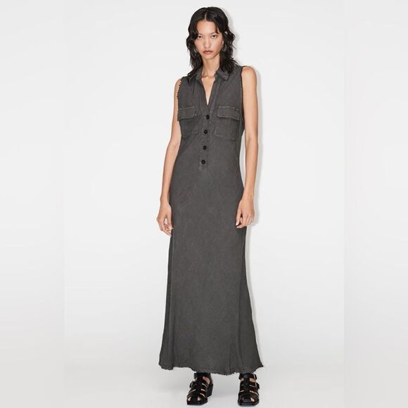 ZARA 100% LINEN SHIRT DRESS NEW - Picture 11 of 12